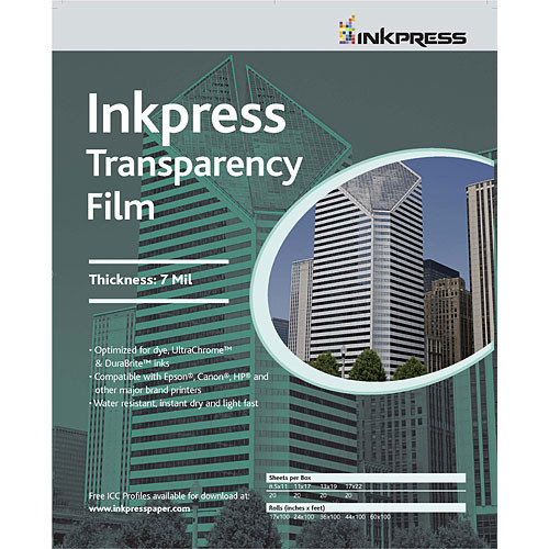 Inkpress Media Transparency Film (8.5 x 11", 20 Sheets)