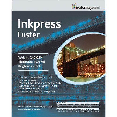 Inkpress Media Luster Paper (13x38" - 20 Sheets)