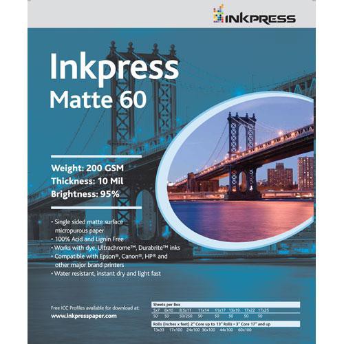 Inkpress Media Matte 60 Paper for Inkjet - 5x7" - 100 Sheets