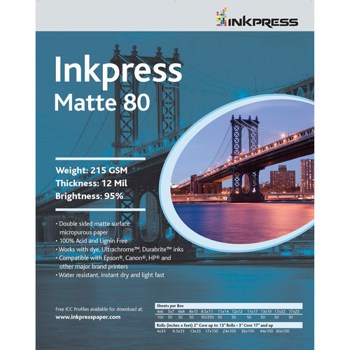 Inkpress Media Duo Matte 80 Paper (8.5 x 11", 5 Sheets)