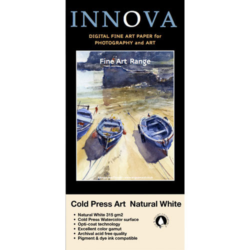 Innova Cold Press Rough Textured Natural White Paper for Inkjet (13x19", 25 Sheets)