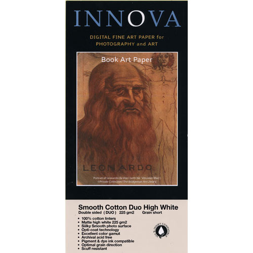 Innova Smooth Cotton Duo High White Paper (225 gsm, 2-Sided) - 8.5x11" - 25 Sheets