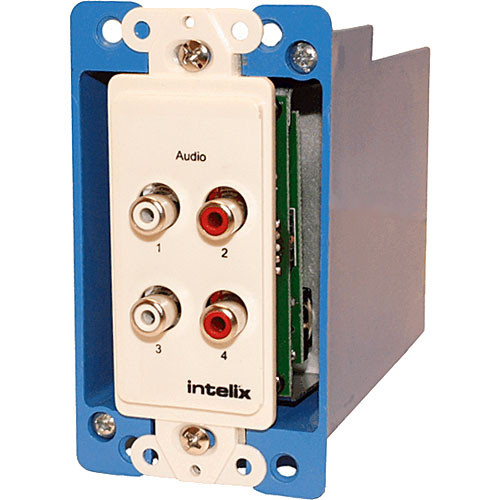 Intelix AVO-A4-WP-F Cat-5 Dual Stereo Audio Wall Plate Balun