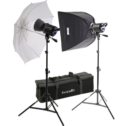 Interfit Stellar X 300 Flash Two Monolight Umbrella-Softbox Kit (120VAC)