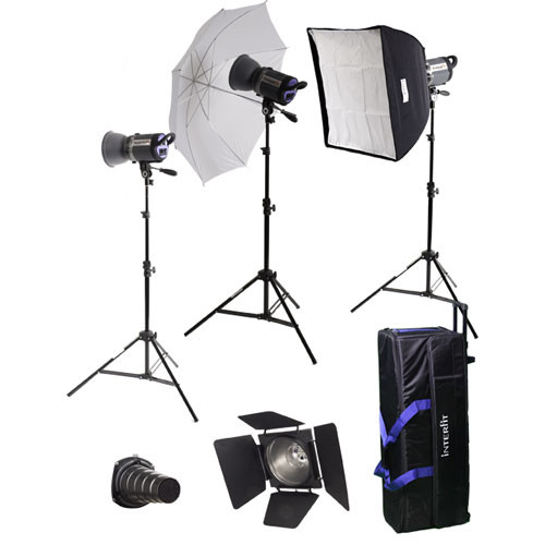 Interfit Stellar X 300 Flash Three Monolight Umbrella-Softbox Kit (120VAC)