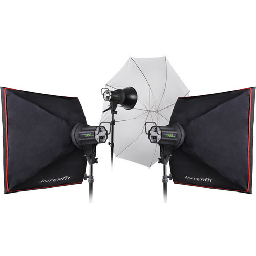 Interfit INT353 EX150 MKIII 3 Monolight Umbrella/Softbox Kit (120VAC)