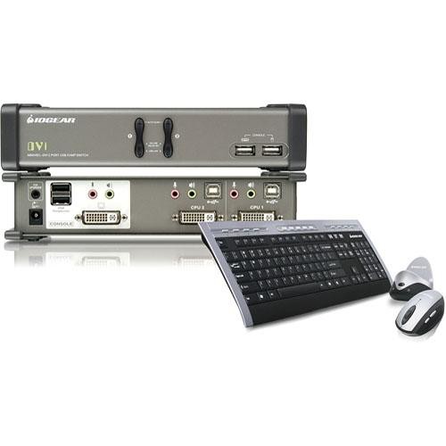 IOGEAR 2-Port KVM with Wireless Keyboard and Mouse