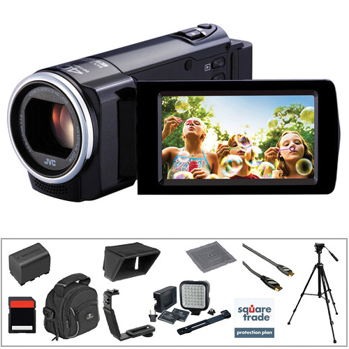 JVC GZ-E10 Full HD Everio Camcorder (Black) with Advanced Accessories Kit