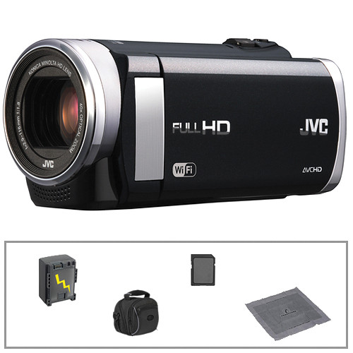 JVC GZ-EX250 Full HD Everio WiFi Camcorder (Black) with Basic Accessories Kit
