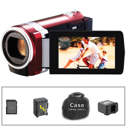 JVC GZ-HM440 HD Everio Camcorder with Basic Accessory Kit (Red)