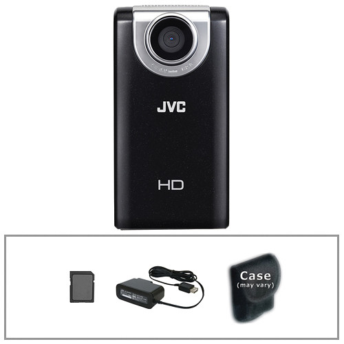 JVC Picsio GC-FM2 HD Pocket Cam with Basic Accessory Kit (Black)