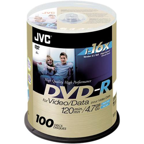 JVC DVD-R 4.7GB 16x Write-Once Recordable Disc (Spindle Pack of 100)