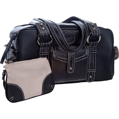 Jill-E Designs Small Camera Bag (Black with Croc Trim)