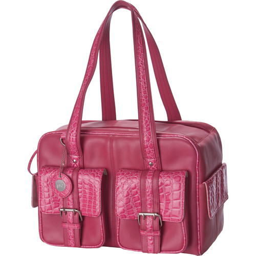 Jill-E Designs Medium Camera Bag (Deep Pink with Croc Trim)