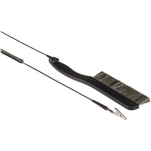Kinetronics 141 Plastic Handle Anti-Static Wisk Brush -  5-1/2" w/ Grounding Cord