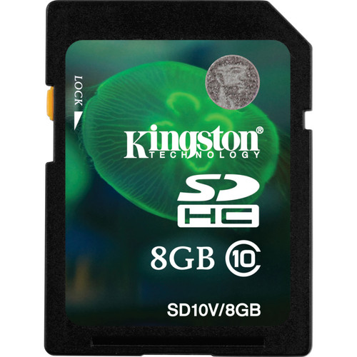 Kingston 8GB SDHC Memory Card Class 10