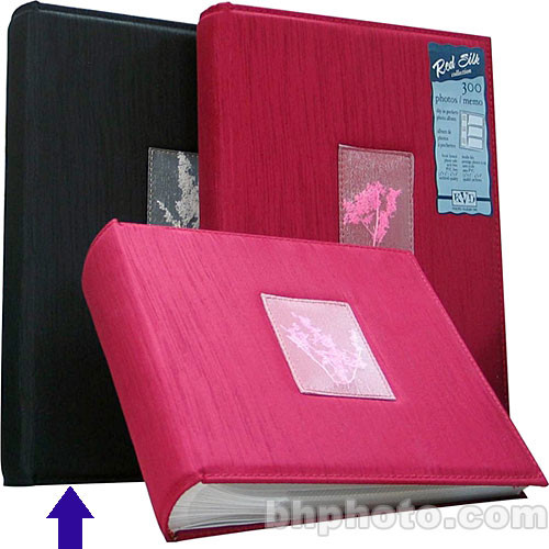 Kleer Vu Photo/Memo Album #-for 300 4x6"Photos (Red Silk Collection) (Black)
