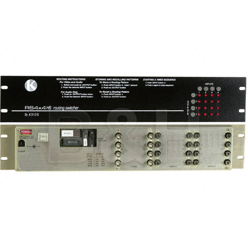 Knox Video Technologies RS-44B Matrix Switcher, 4x4, Balanced Audio