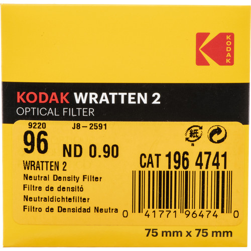 Kodak #96 Wratten 2 Optical Gel ND Filter (3 x 3", 3-Stop)