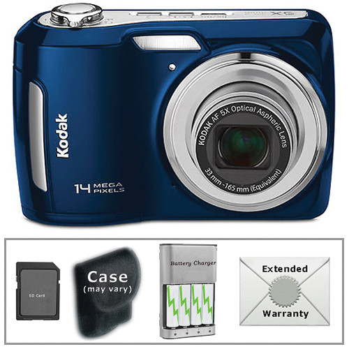 Kodak EasyShare C195 Digital Camera with Deluxe Accessory Kit (Blue)