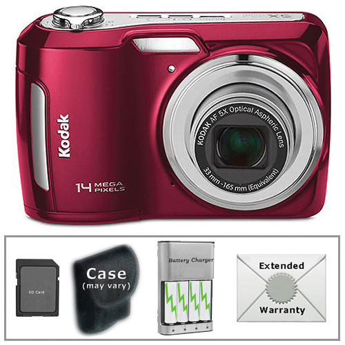 Kodak EasyShare C195 Digital Camera with Deluxe Accessory Kit (Red)