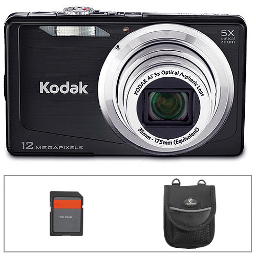 Kodak EasyShare  M381 12MP Digital Point-And Shoot Camera (Black) with Basic Accessory Kit