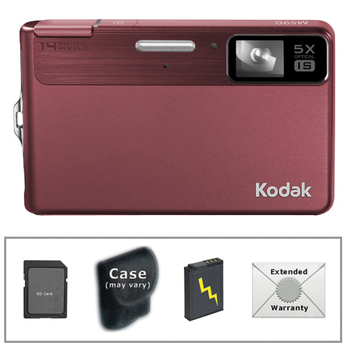 Kodak EasyShare M590 Digital Camera with Deluxe Accessory Kit (Red)