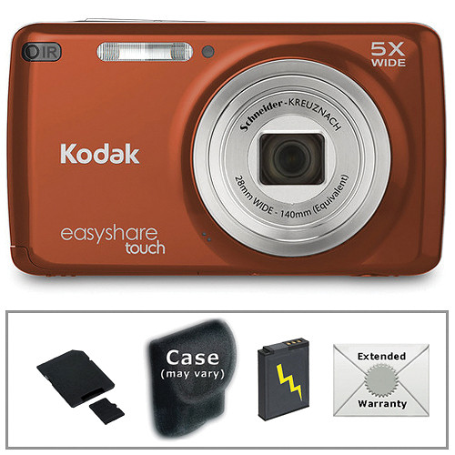 Kodak Easy Share M577 Digital Camera with Deluxe Accessory Kit (Red Orange)