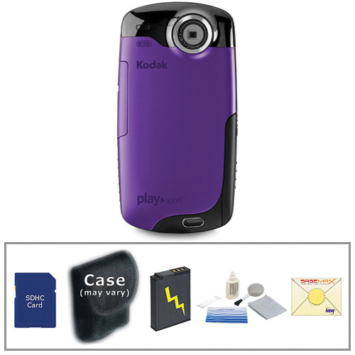 Kodak PLAYSPORT Video Camera with Advanced Accessory Kit (Purple)