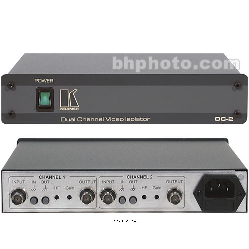 Kramer OC-2 Dual Channel Video Optical Line Isolator - 120 VAC, Composite BNC