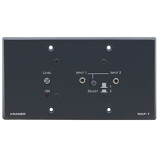 Kramer WAP-1 2x1 Stereo Audio Switcher, Power Amplifier & Wall Plate