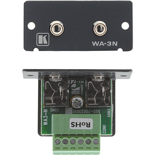 Kramer WA-3N Dual 3.5mm Stereo Audio Wall Plate Insert (Black)