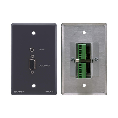 Kramer 15-Pin Sub-D HD & Mini Plug Audio Input to Terminal Block Adapter - Wall Plate Insert (White)