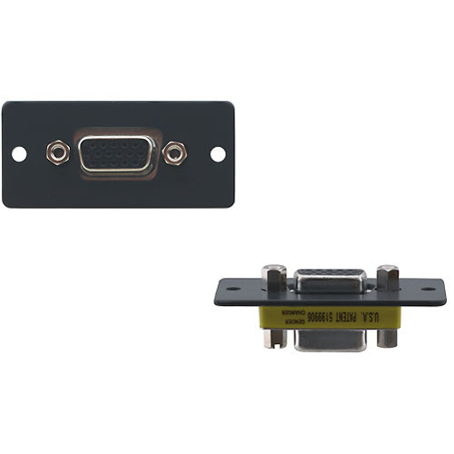 Kramer 15-Pin Sub-D HD Female to 15-Pin Sub-D HD Male Wall Plate Insert (Black)