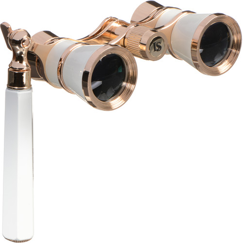 LaScala Optics 3x25 Iolanta Opera Glasses (White & Gold)