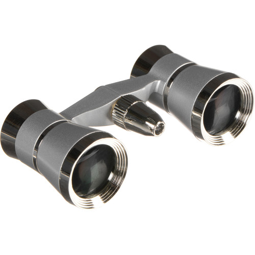 LaScala Optics 3x25 Othello Opera Glasses with Red Flashlight (Platinum & Silver)