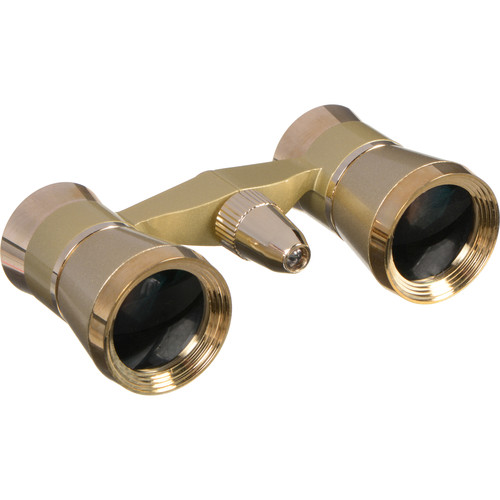 LaScala Optics 3x25 Othello Opera Glasses with Red Flashlight (Titanium & Gold)