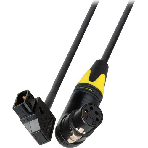 Laird Digital Cinema AJ-PWR2-03 4-Pin Right Angle XLR Female to PowerTap Power Cable 3'