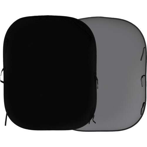 Manfrotto Collapsible Reversible Background (Black/Mid Gray, 5 x 6')