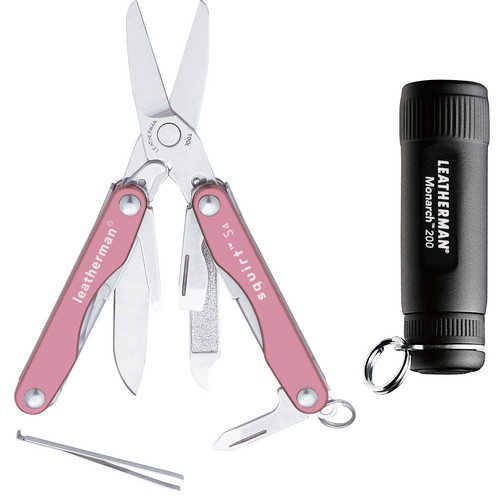 Leatherman Squirt S4 Multi-Tool and Monarch 200 Flashlight Kit (Pink)