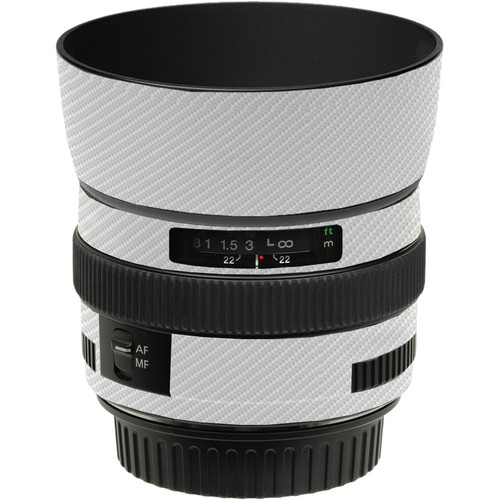 LensSkins Lens Skin for the Canon 50mm f/1.4 USM Lens (White Carbon Fiber)