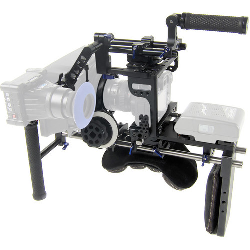 Letus35 MCS Shoulder Cam Bundle for Canon 5D and 7D with Powered Cage, Cineroid Metal EVF Mount, and Follow Focus