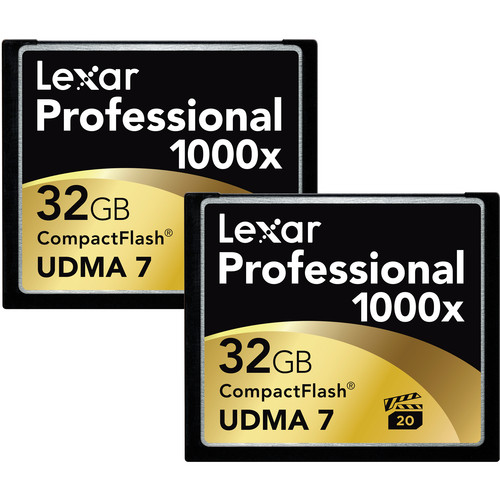Lexar 32GB CompactFlash Memory Card Professional 1000x - 2-Pack