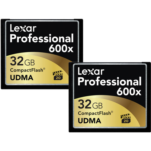 Lexar 32GB CompactFlash Memory Card Professional 600x UDMA - 2 Pack