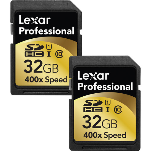 Lexar 32GB SDHC Memory Card Professional UHS-1 Class 10 - 2 Pack