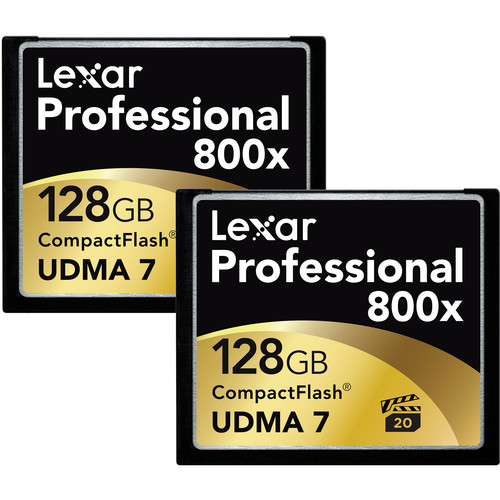 Lexar 128GB CompactFlash Memory Card Professional 800x - 2-Pack