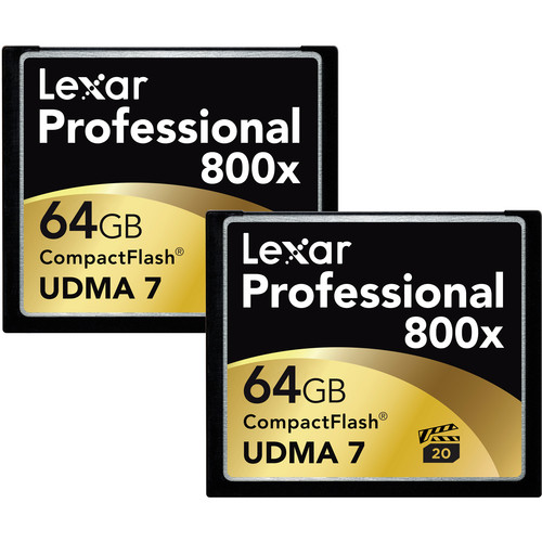 Lexar 64GB CompactFlash Memory Card Professional 800x - 2-Pack