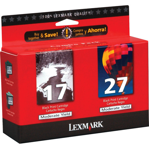 Lexmark 10N0595KIT #17 & #27 Black and Color Moderate Use Ink Cartridge