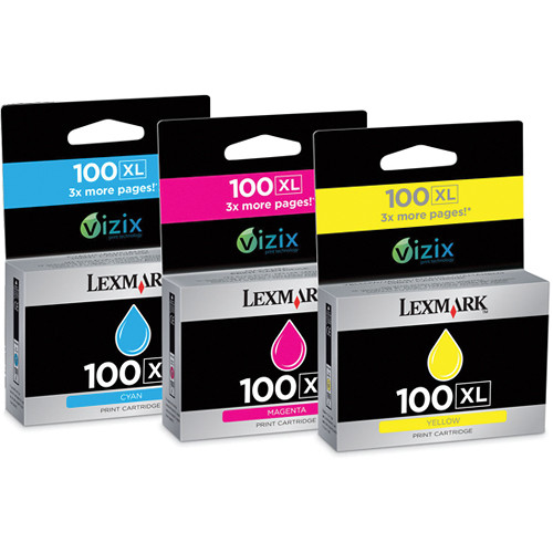 Lexmark 100XL Color (CMY) High Yield Return Program Ink Cartridges (3-Pack)