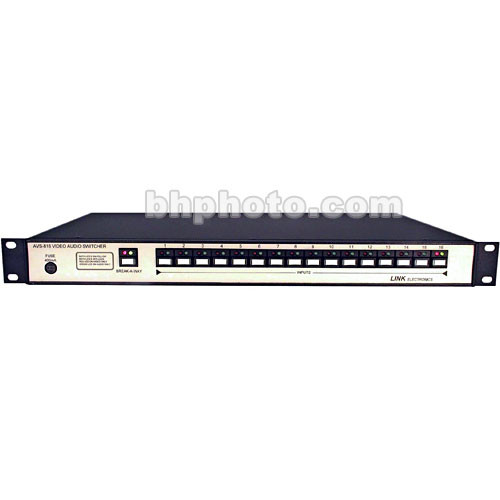 Link Electronics AVS-816/SA 16x1 Analog Video Routing Switcher with Analog Audio Follow